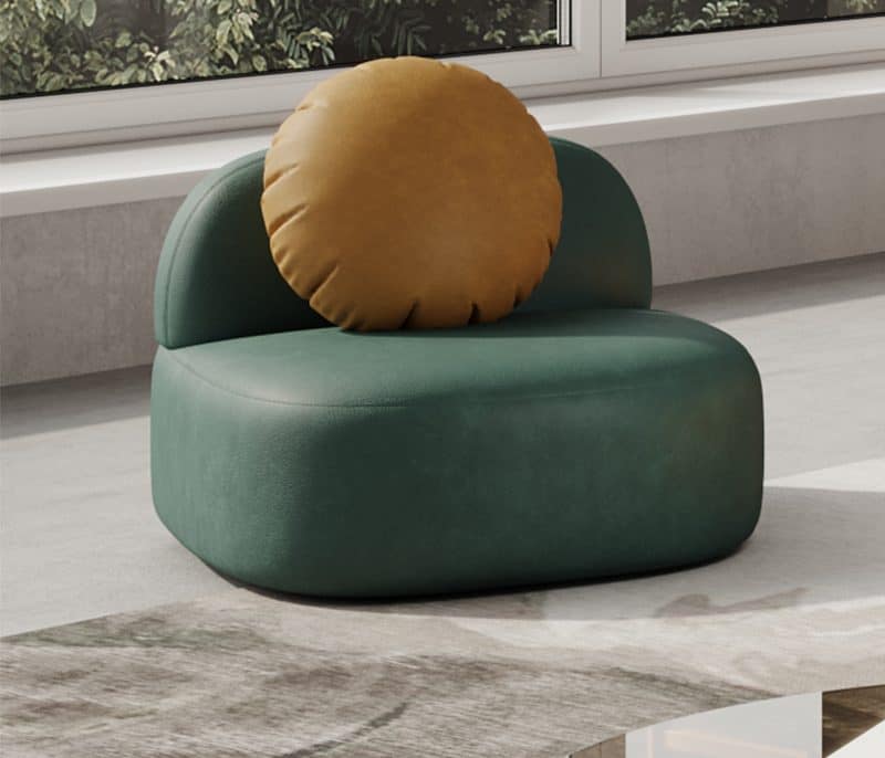 Ophelia Modern Curved Leather Armless Sofa Set MAAC Home